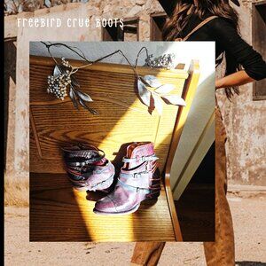 Freebird by Steven Crue Boots in Maroon and Black